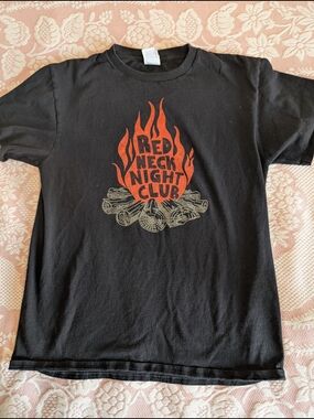 Delta Black Short Sleeve Tee with Red Flame Graphic